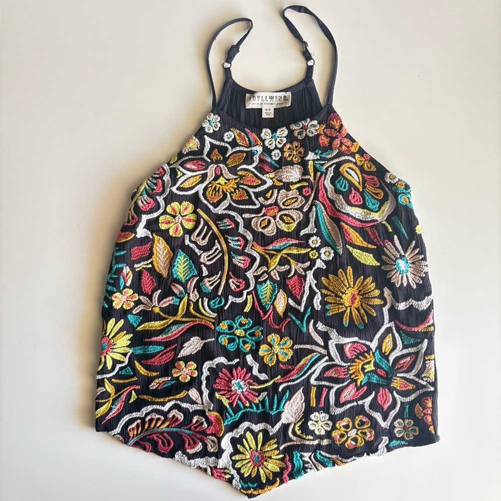 Idyllwind Women's Floral Haze Halter Crinkle Top Size Small - Picture 2 of 9